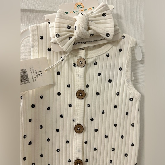 Whillow and Whimsy baby girl 2 Piece Set romper - Picture 3 of 5